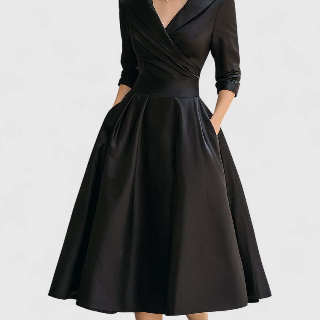 Rosalie | Elegante midi-jurk met een subtiele glans