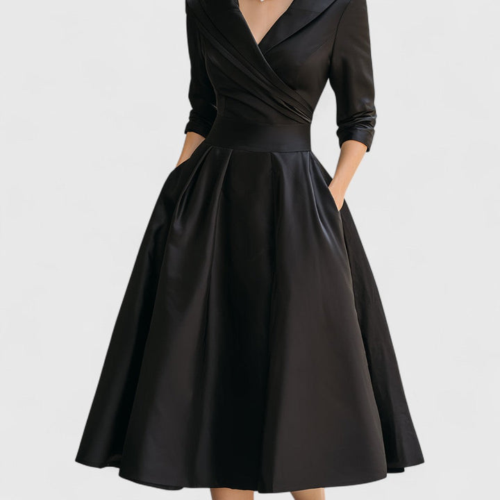 Rosalie | Elegante midi-jurk met een subtiele glans