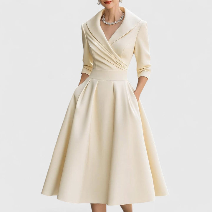Rosalie | Elegante midi-jurk met een subtiele glans