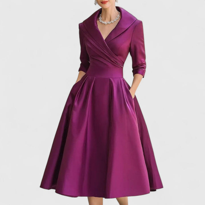Rosalie | Elegante midi-jurk met een subtiele glans