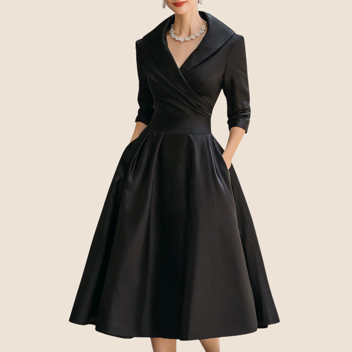 Rosalie | Elegante midi-jurk met een subtiele glans