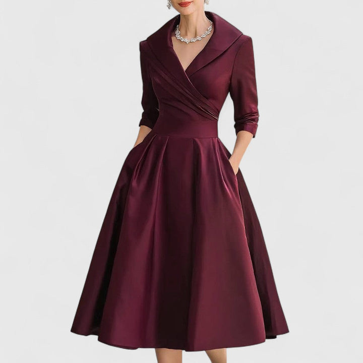 Rosalie | Elegante midi-jurk met een subtiele glans