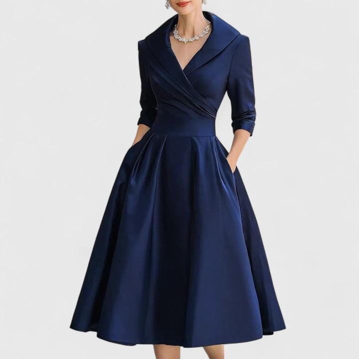 Rosalie | Elegante midi-jurk met een subtiele glans