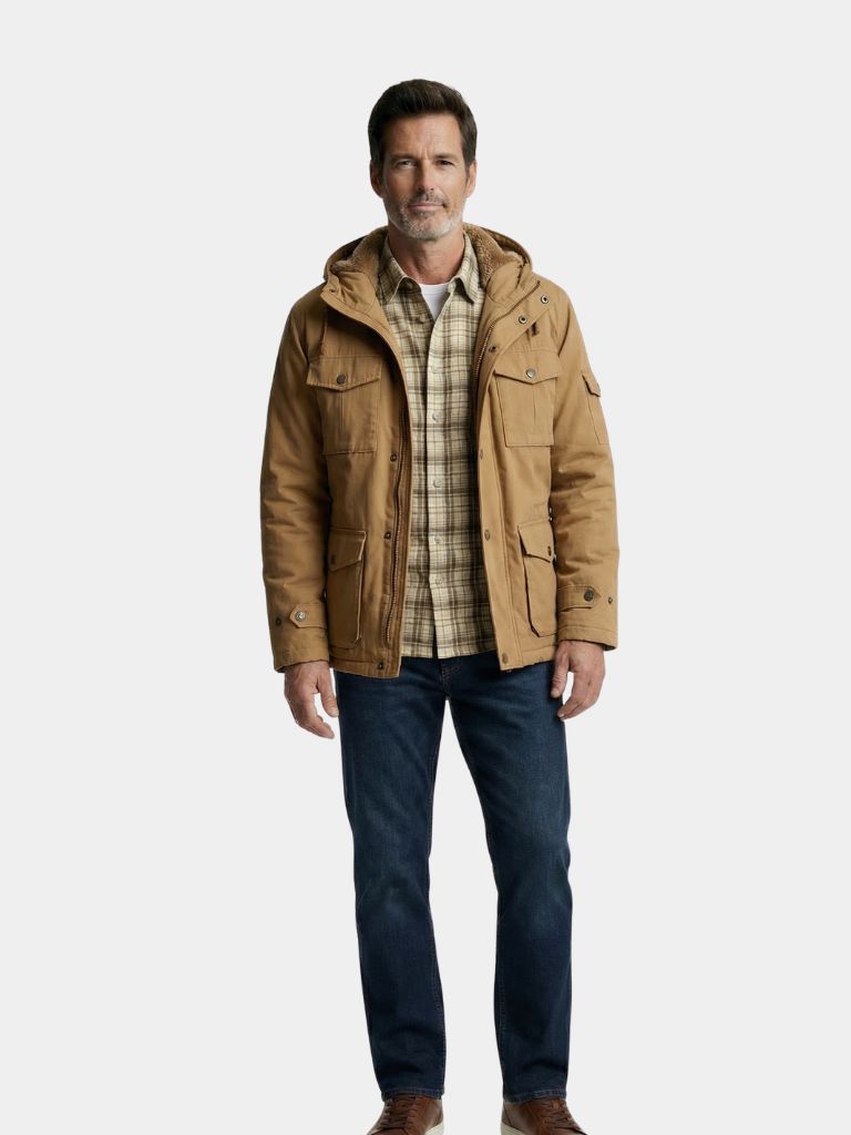 Fleece-Bomberjacke mit Kapuze