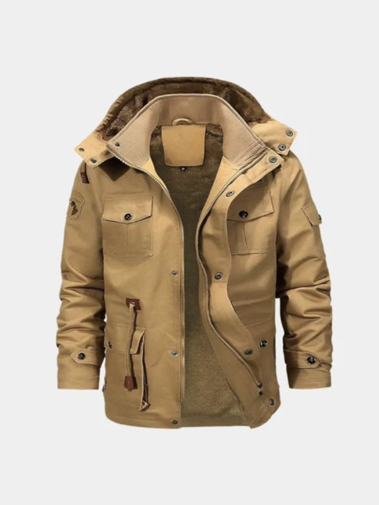 Fleece-Bomberjacke mit Kapuze