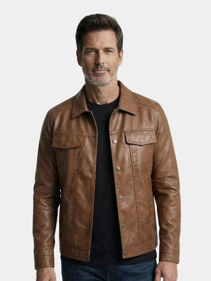 Rebellische Jacke aus bronziertem Leder