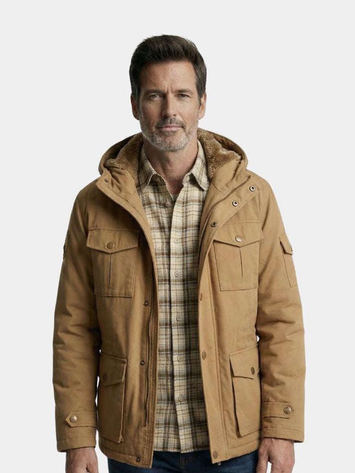 Fleece-Bomberjacke mit Kapuze