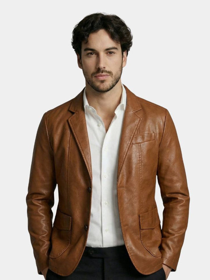 Karamelllederjacke