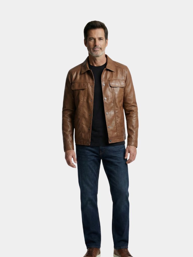 Rebellische Jacke aus bronziertem Leder