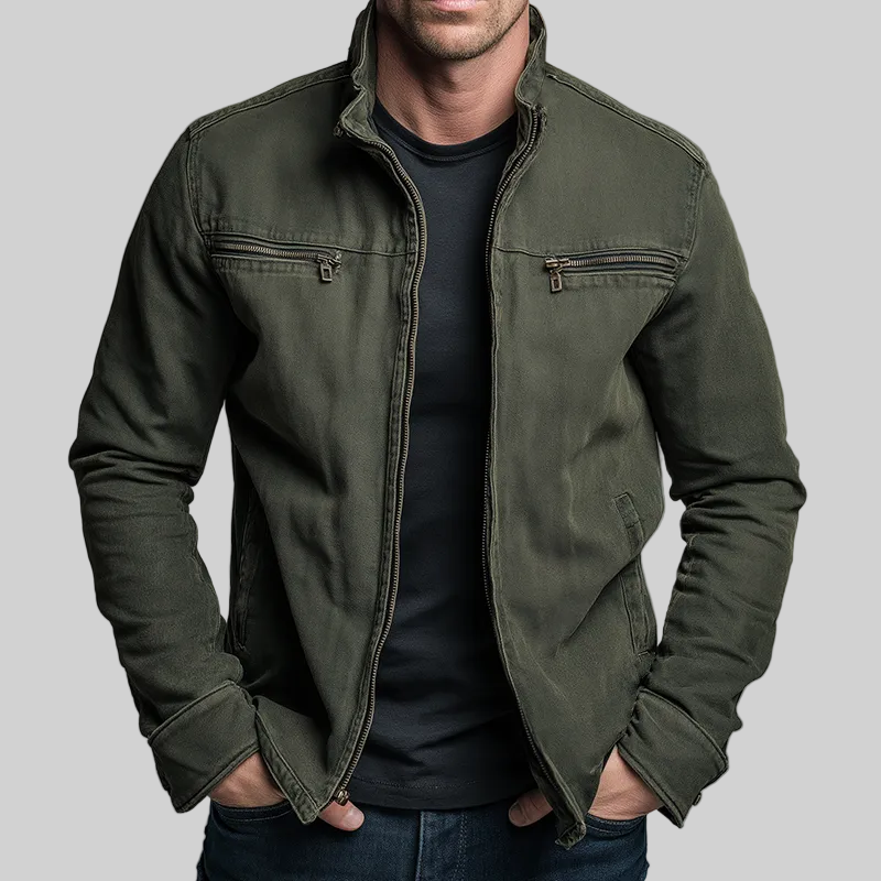 Vintage Baumwolljacke Denver mit Reißverschluss