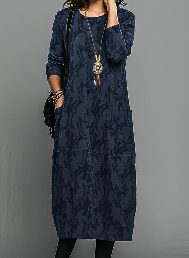 Cassie | Lässiges Winterkleid mit Rundhalsausschnitt