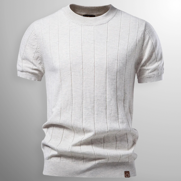 Luca | Luxuriöses Geripptes T-Shirt
