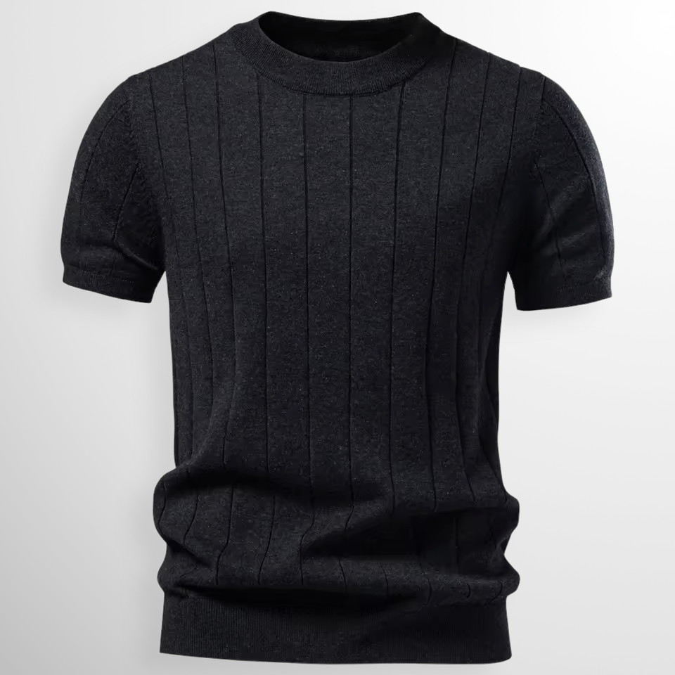Luca | Luxuriöses Geripptes T-Shirt