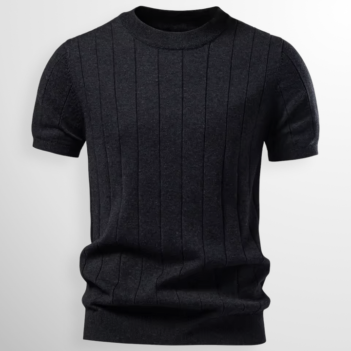 Luca | Luxuriöses Geripptes T-Shirt