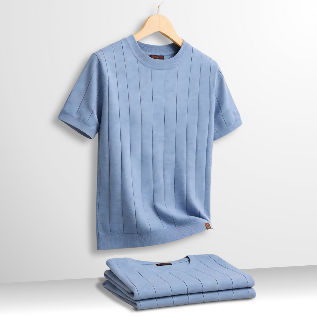 Luca | Luxuriöses Geripptes T-Shirt