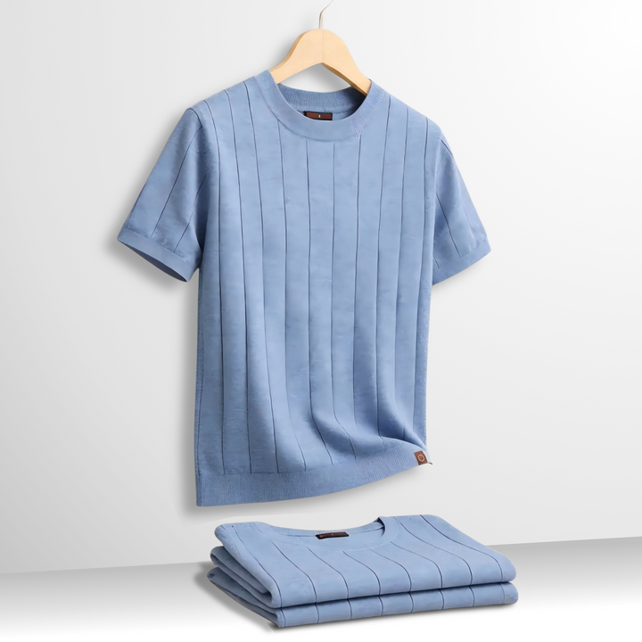 Luca | Luxuriöses Geripptes T-Shirt