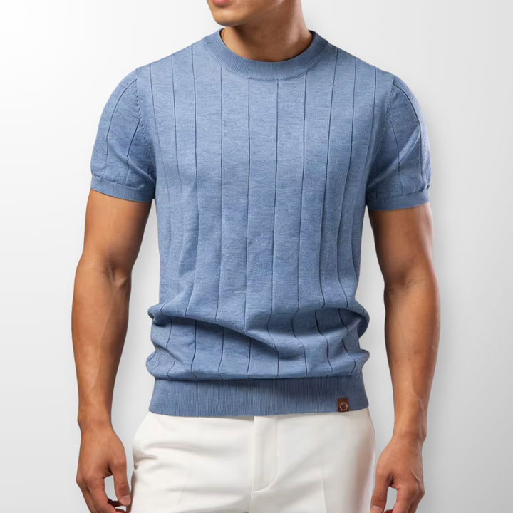Luca | Luxuriöses Geripptes T-Shirt