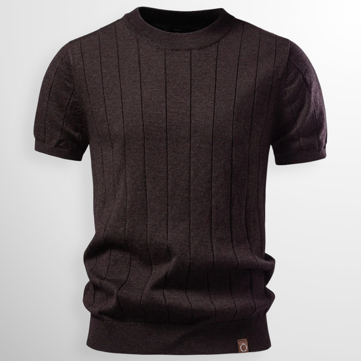 Luca | Luxuriöses Geripptes T-Shirt