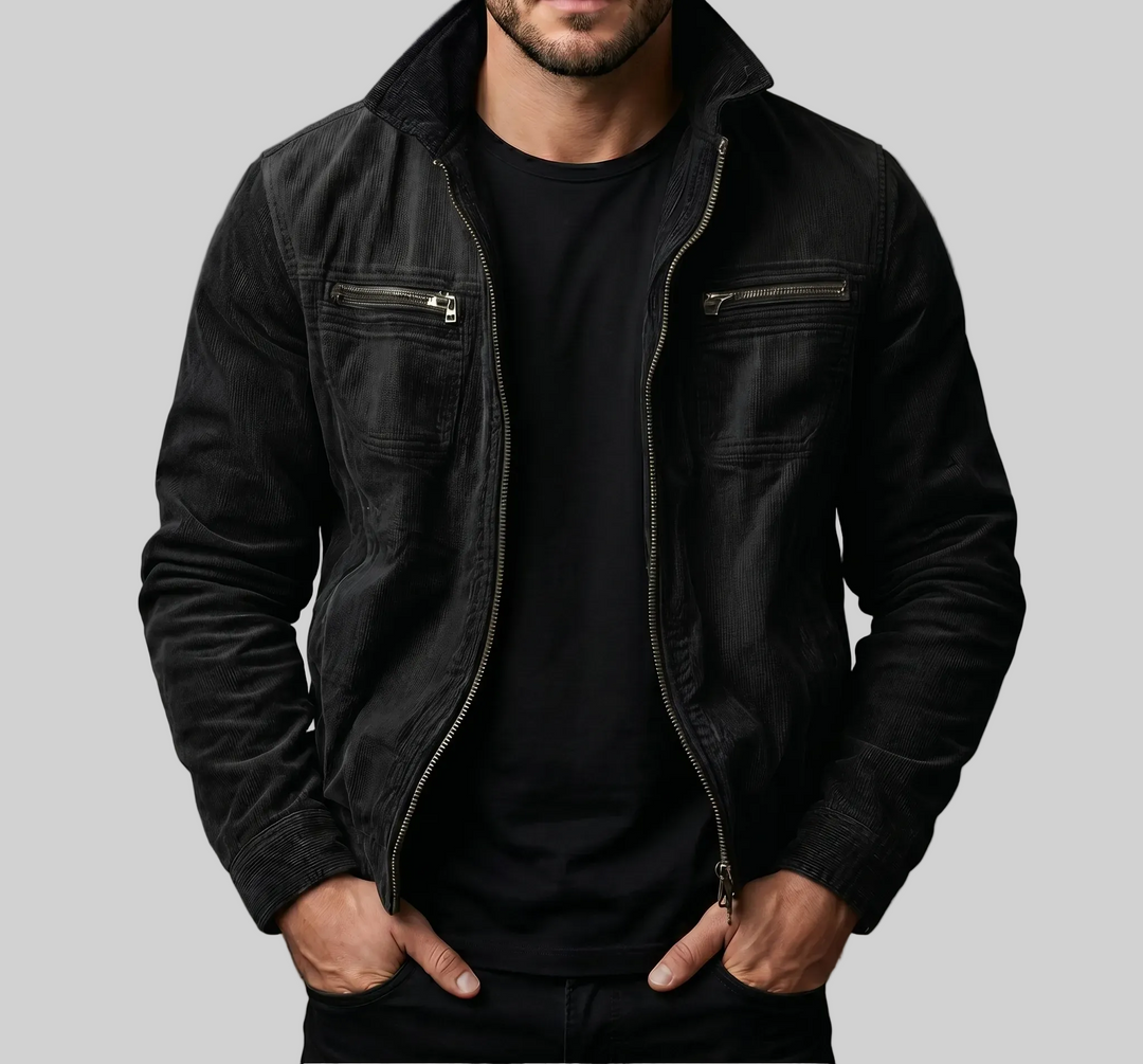 Hochwertige Utility-Jacke aus Cord – Slim Fit