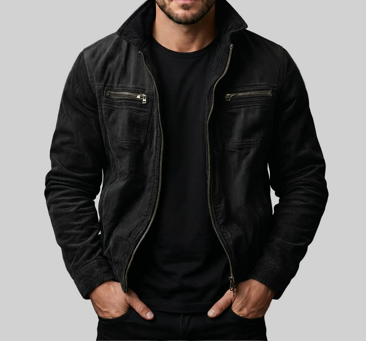 Hochwertige Utility-Jacke aus Cord – Slim Fit
