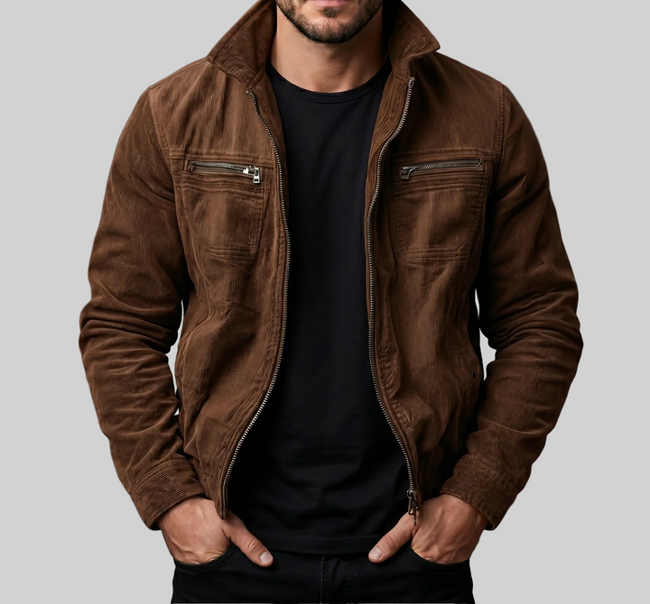 Hochwertige Utility-Jacke aus Cord – Slim Fit