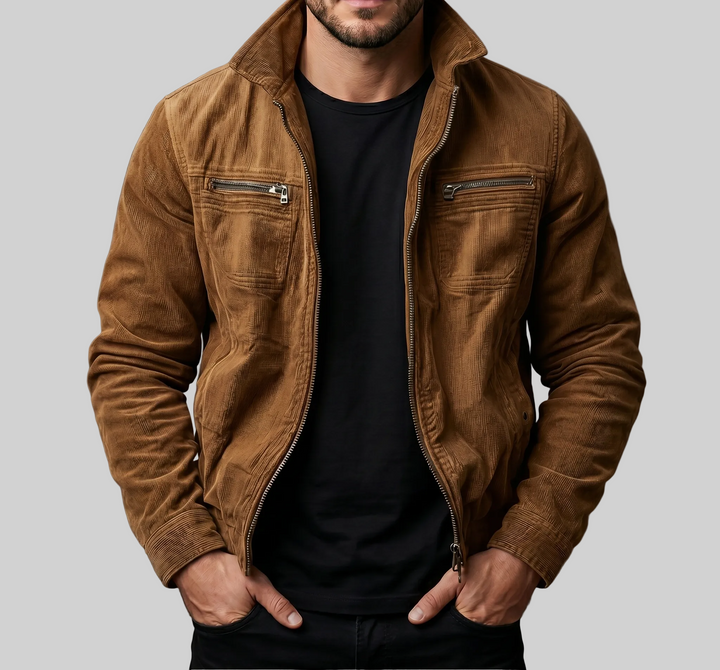 Hochwertige Utility-Jacke aus Cord – Slim Fit