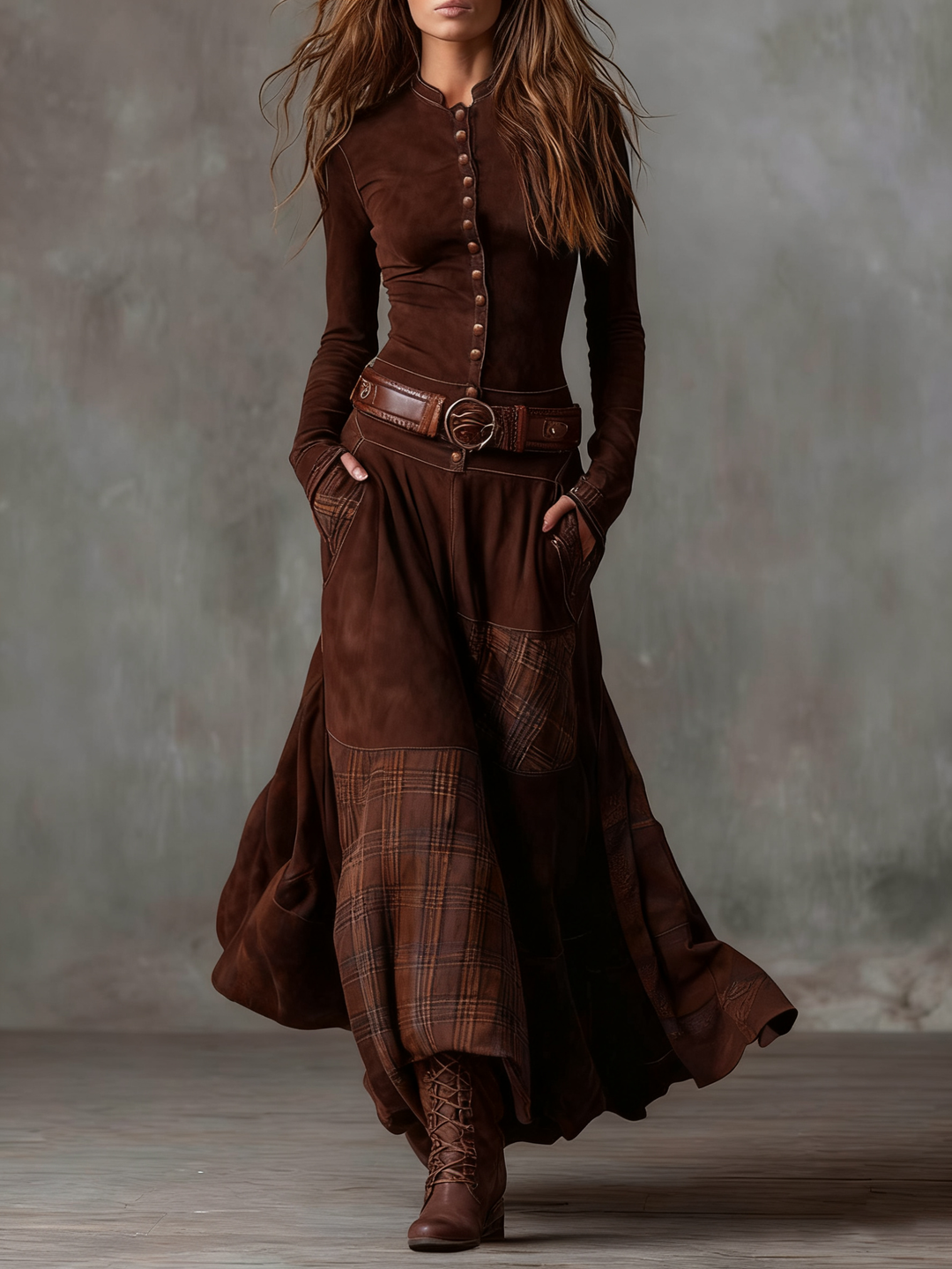 Michelle | Maxikleid aus Wildleder