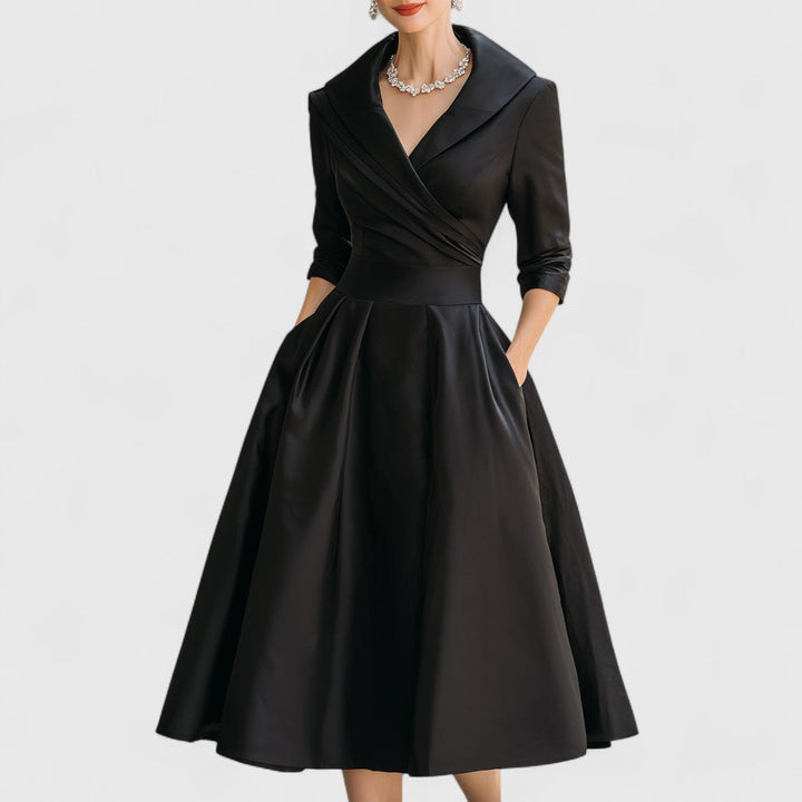 Rosalie | Elegante midi-jurk met een subtiele glans