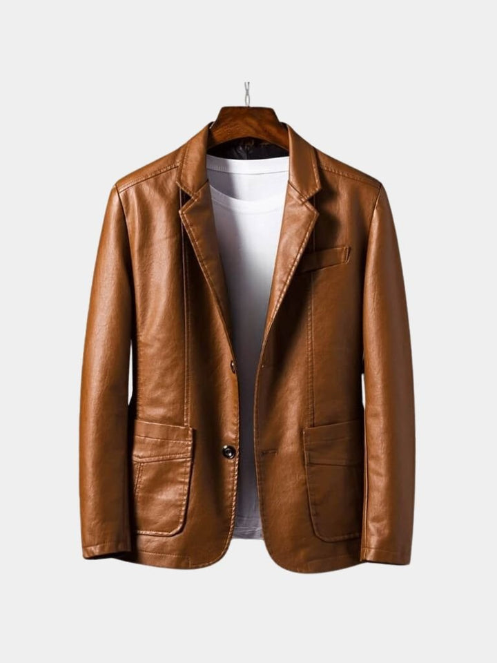 Karamelllederjacke
