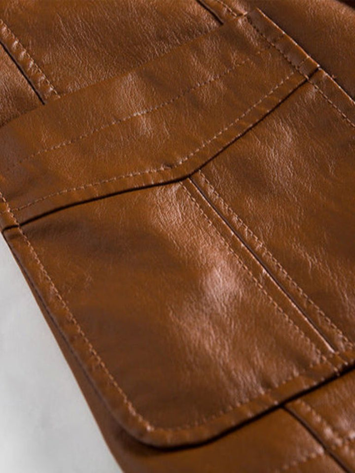 Karamelllederjacke