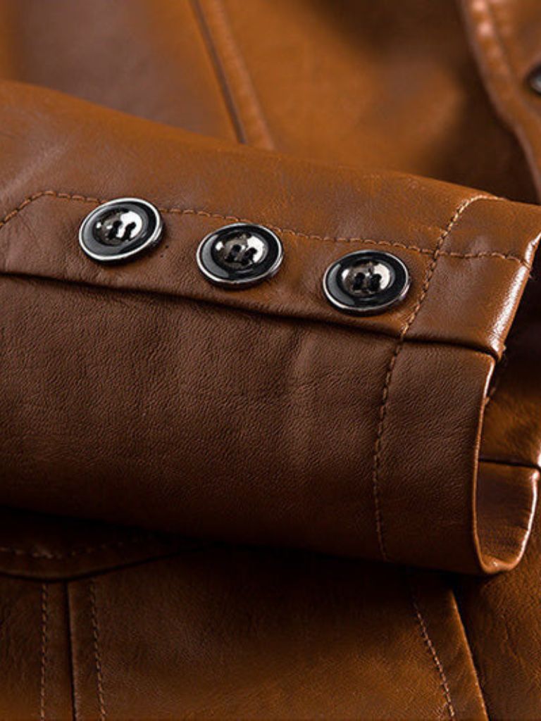 Karamelllederjacke