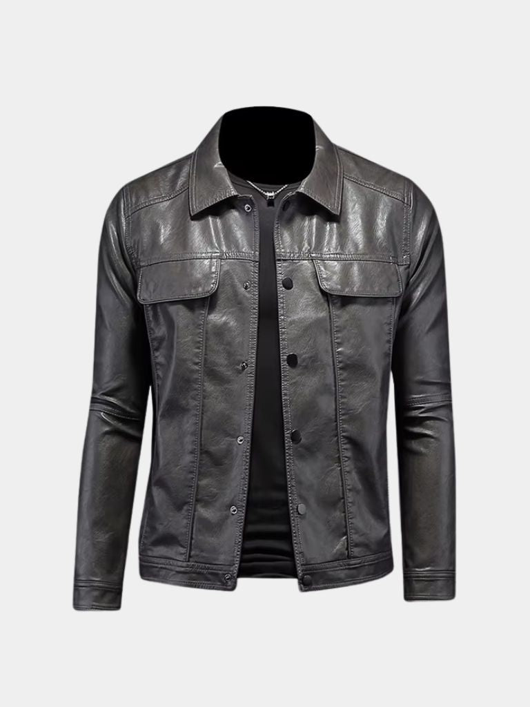 Rebellische Jacke aus bronziertem Leder