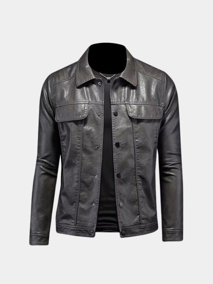 Rebellische Jacke aus bronziertem Leder