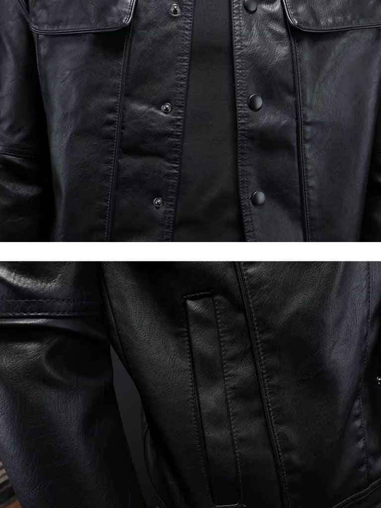 Rebellische Jacke aus bronziertem Leder