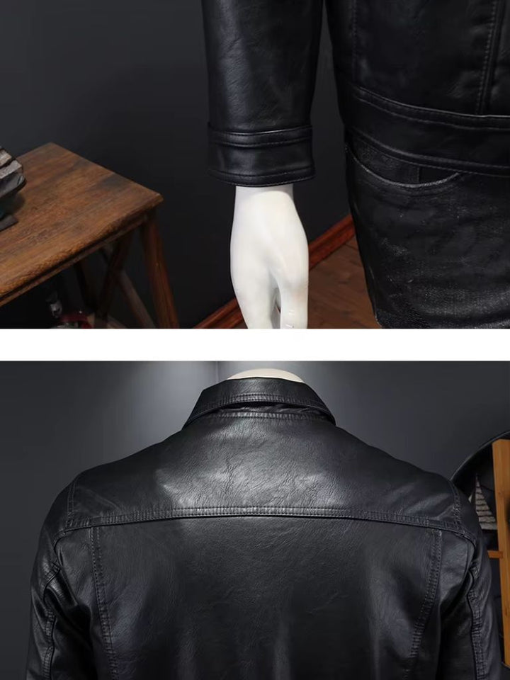 Rebellische Jacke aus bronziertem Leder