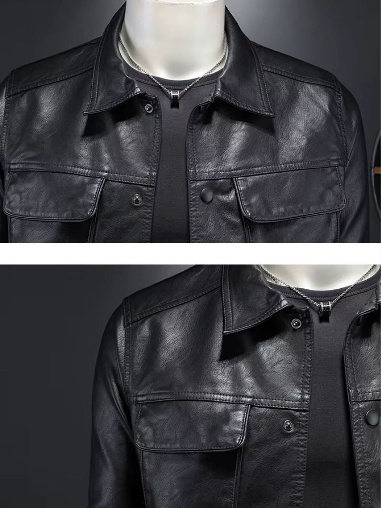 Rebellische Jacke aus bronziertem Leder