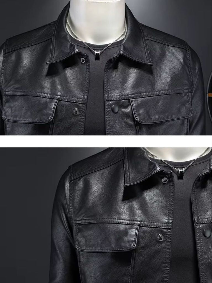 Rebellische Jacke aus bronziertem Leder