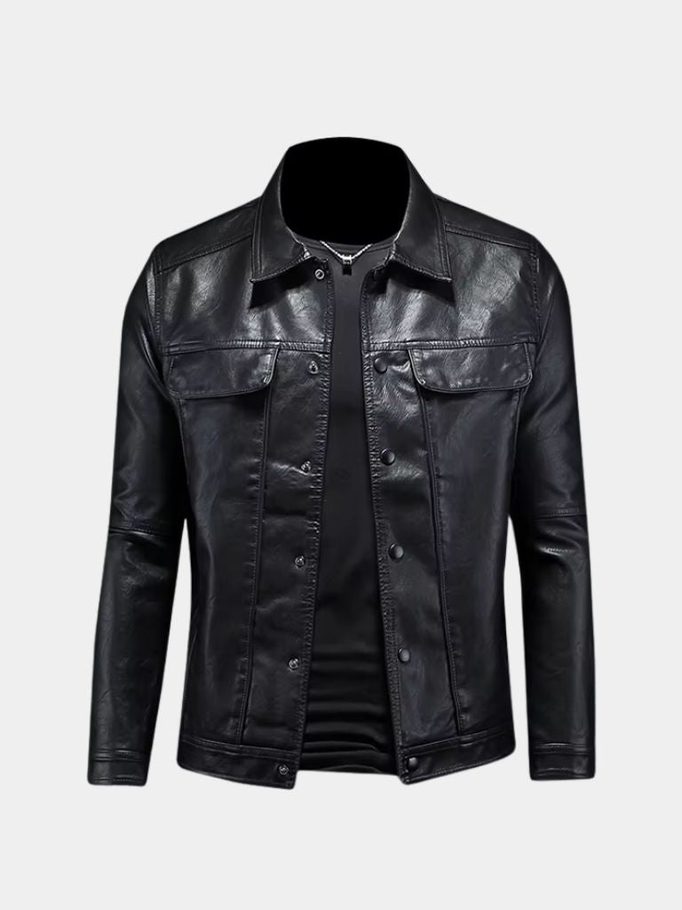 Rebellische Jacke aus bronziertem Leder