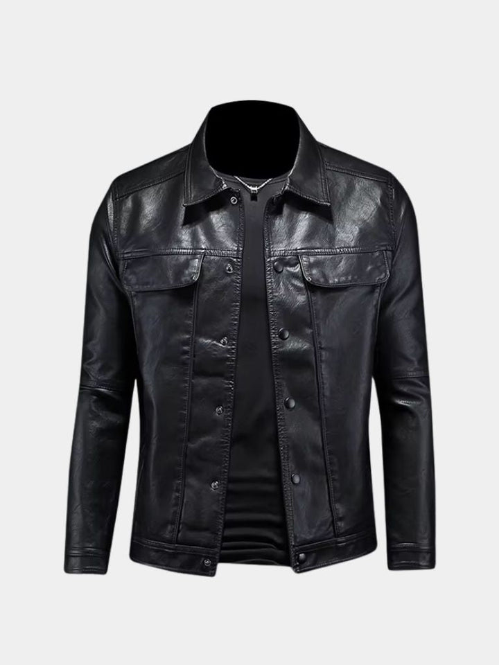 Rebellische Jacke aus bronziertem Leder