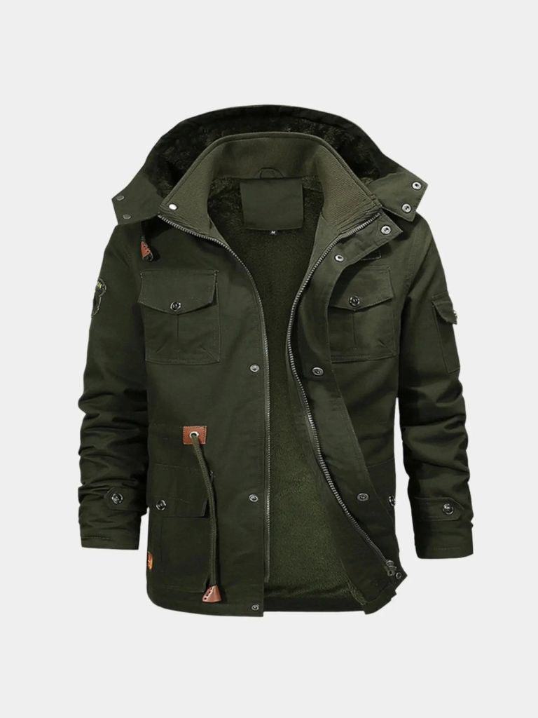 Fleece-Bomberjacke mit Kapuze