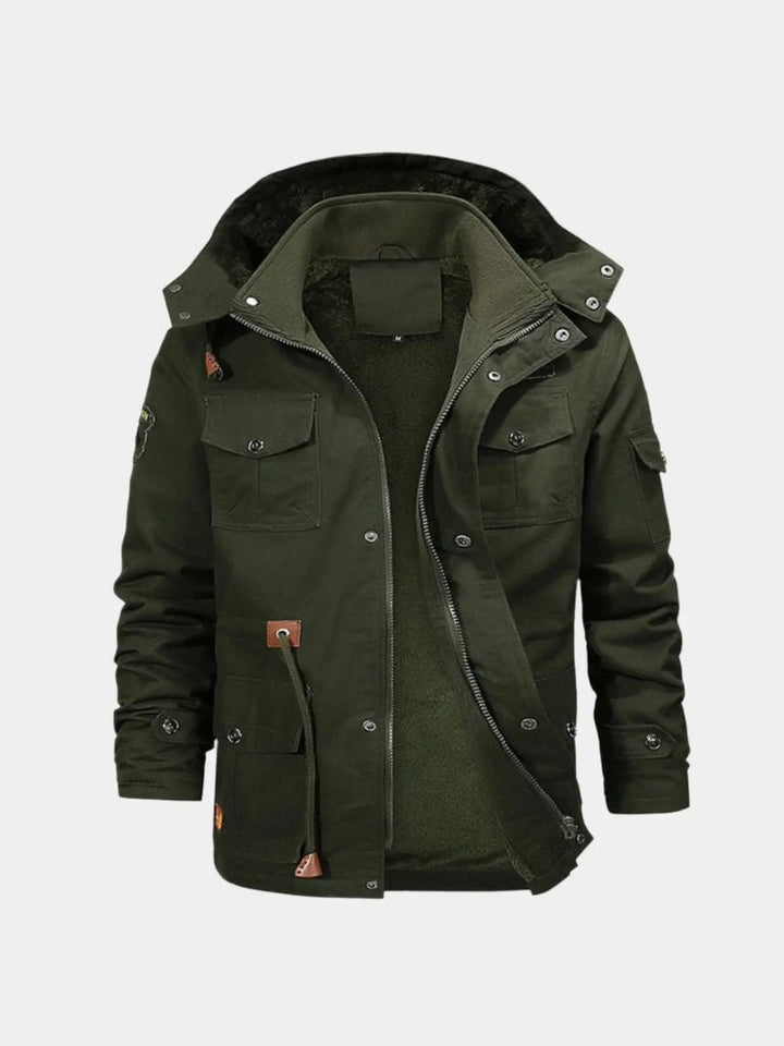 Fleece-Bomberjacke mit Kapuze