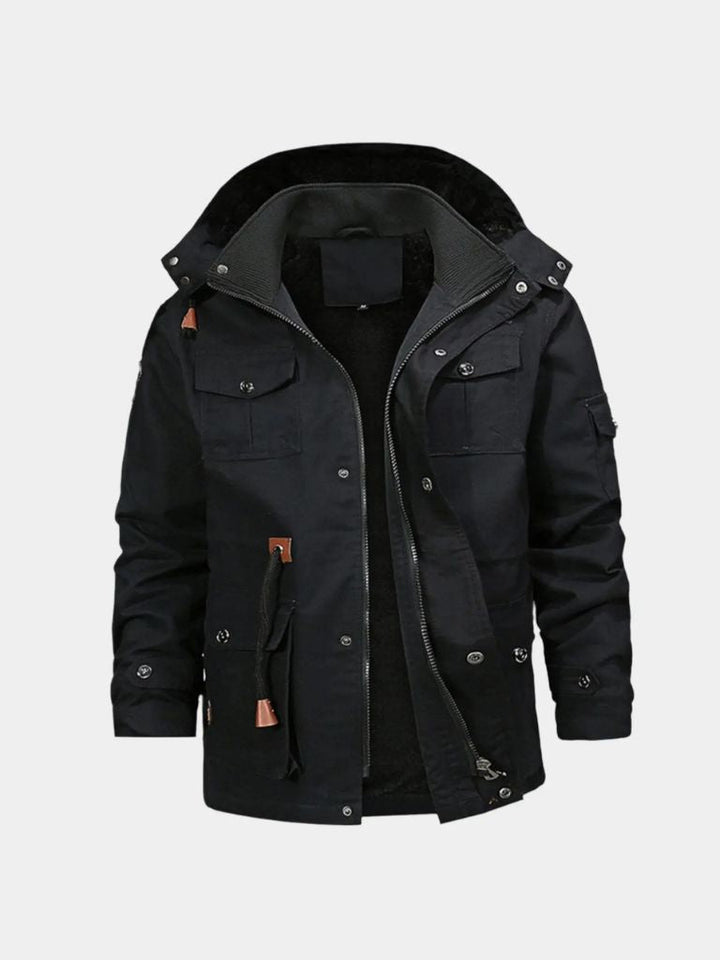 Fleece-Bomberjacke mit Kapuze