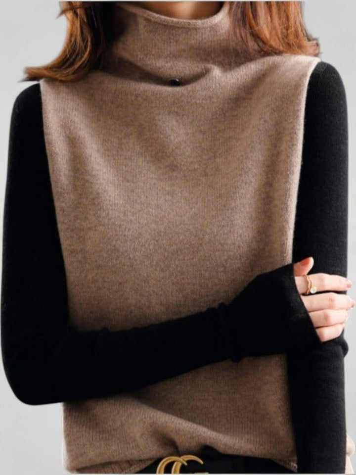 Kreszentia | Retro Rollkragenpullover Mit Farbblockdesign für Elegante Momente