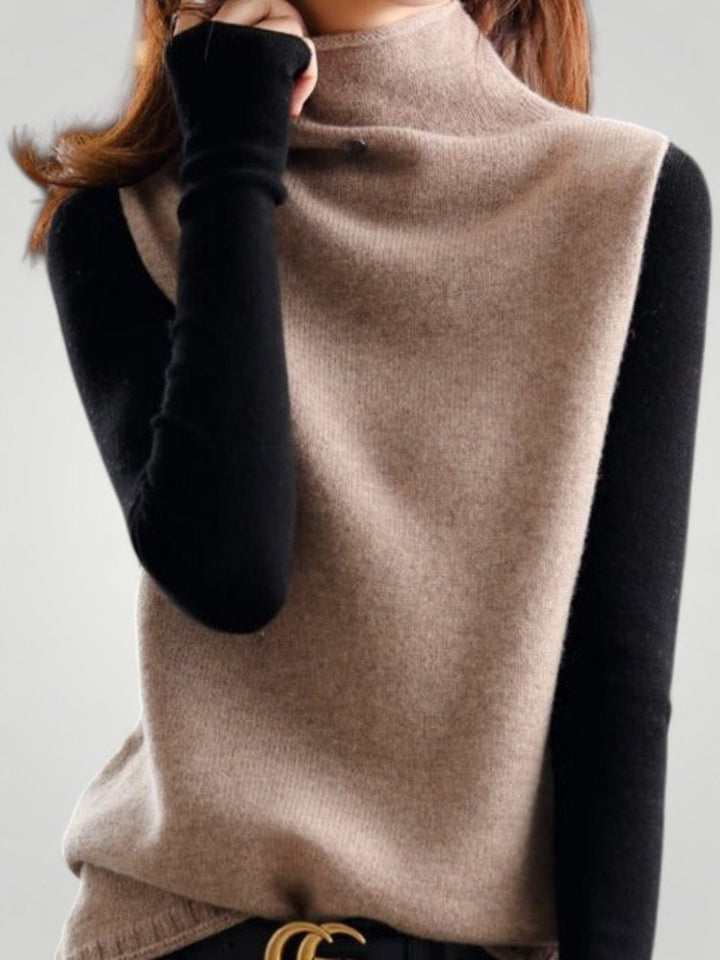 Kreszentia | Retro Rollkragenpullover Mit Farbblockdesign für Elegante Momente