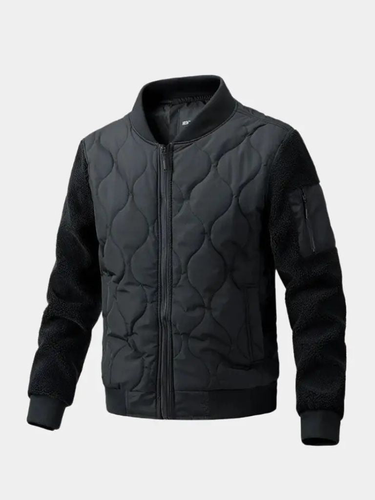 Gepolsterte Bomberjacke mit Sherpa-Ärmeln