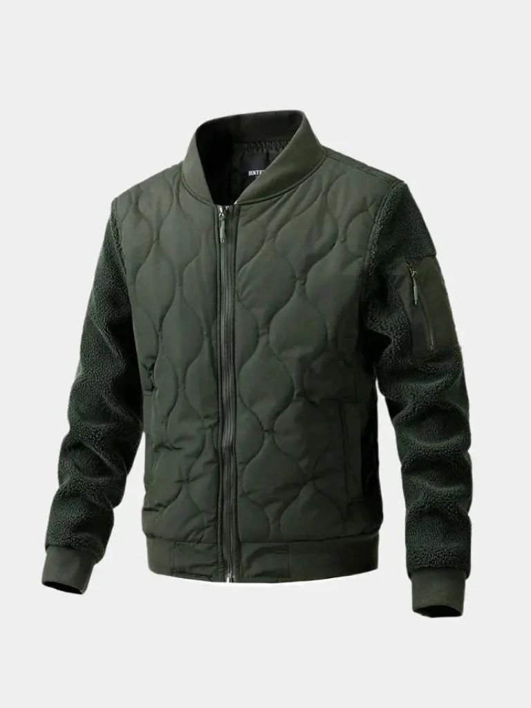 Gepolsterte Bomberjacke mit Sherpa-Ärmeln