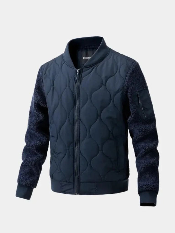 Gepolsterte Bomberjacke mit Sherpa-Ärmeln